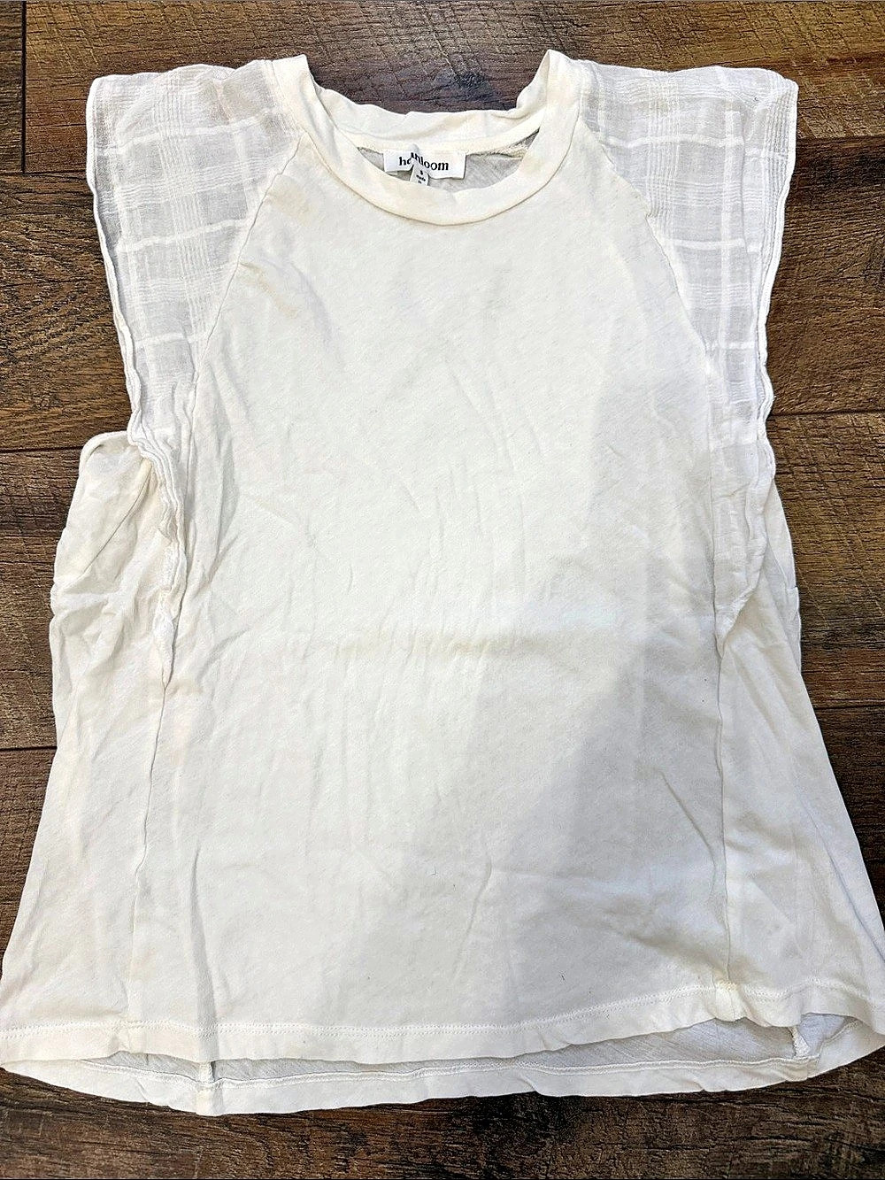 heartloom Sheer Sleeve Top in White Size Small
